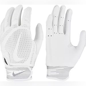 Nike Alpha Huarache Edge Baseball Batting Gloves Adult Large Unisex White NEW